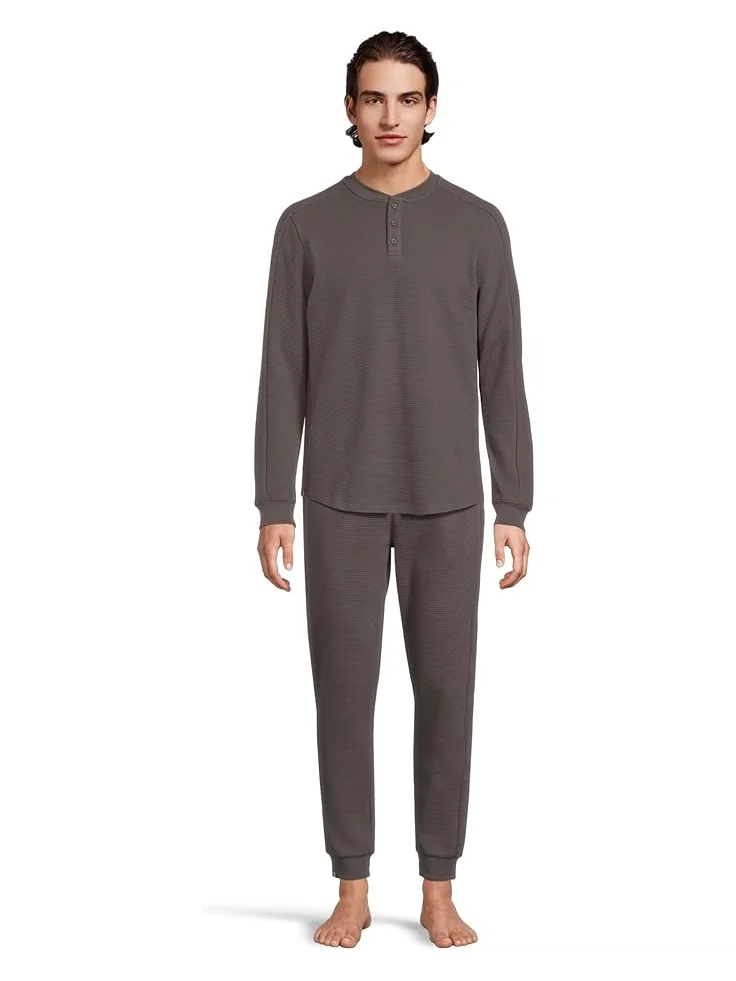 Мужская футболка-поло Barefoot Dreams Waffle Thermal Henley — 5