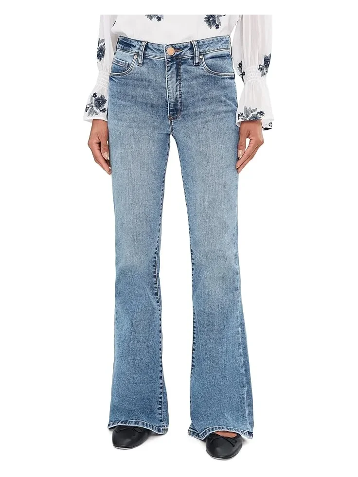Женская модель Ana High Rise Fab Ab Flare-Baby Dn All Over KUT from the Kloth, Obtain — 1