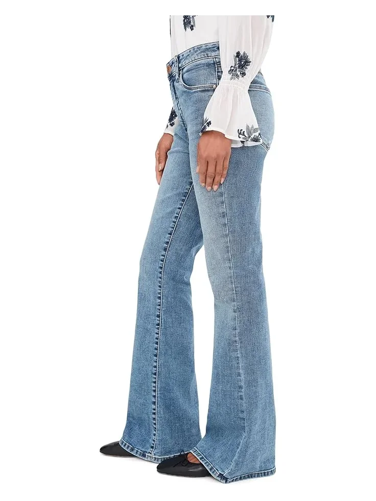 Женская модель Ana High Rise Fab Ab Flare-Baby Dn All Over KUT from the Kloth, Obtain — 3