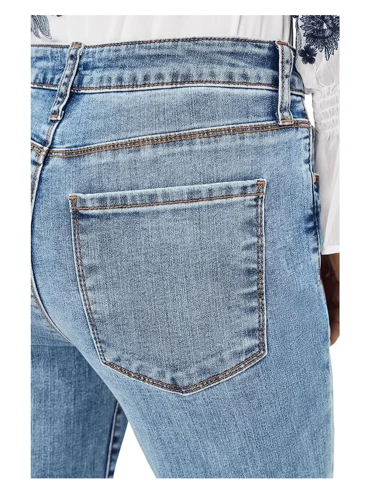 Женская модель Ana High Rise Fab Ab Flare-Baby Dn All Over KUT from the Kloth, Obtain — 5