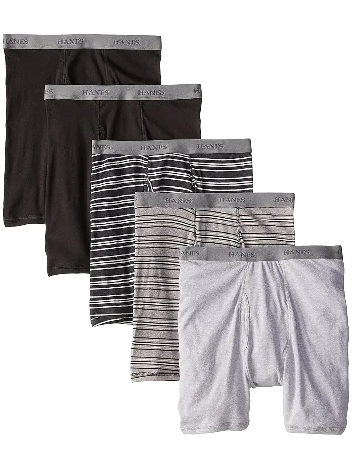 Боксеры хлопковые Tagless Boxer Briefs Hanes — синий