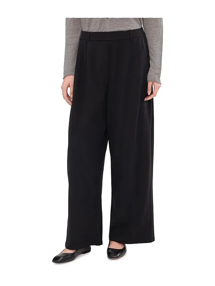 Брюки из пима-хлопка с высокой посадкой Eileen Fisher — черный