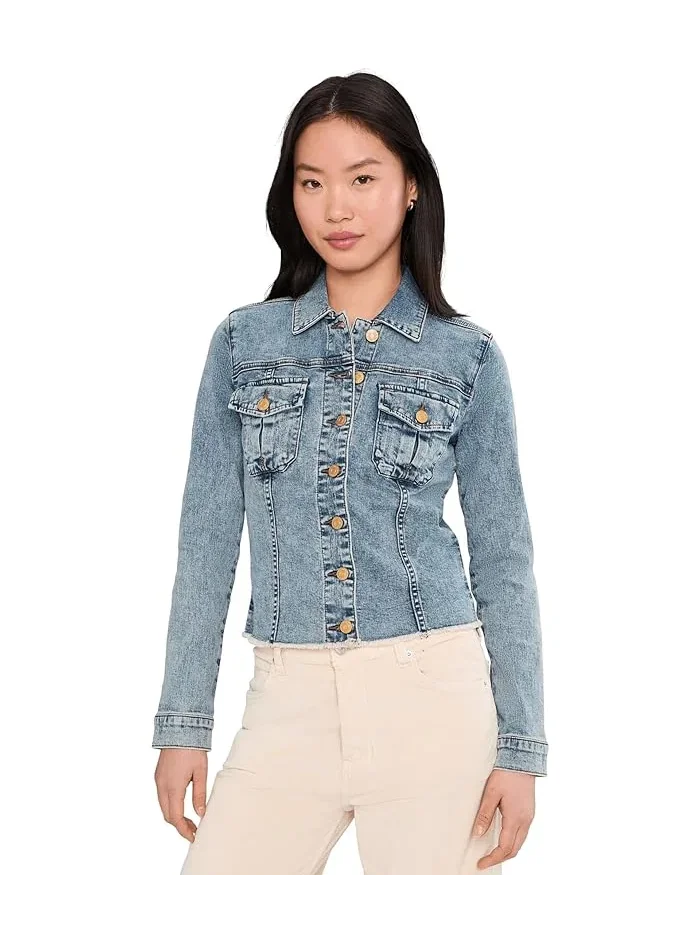 Джинсовая куртка cropped Kara Jacket KUT from the Kloth, Sleek — 1