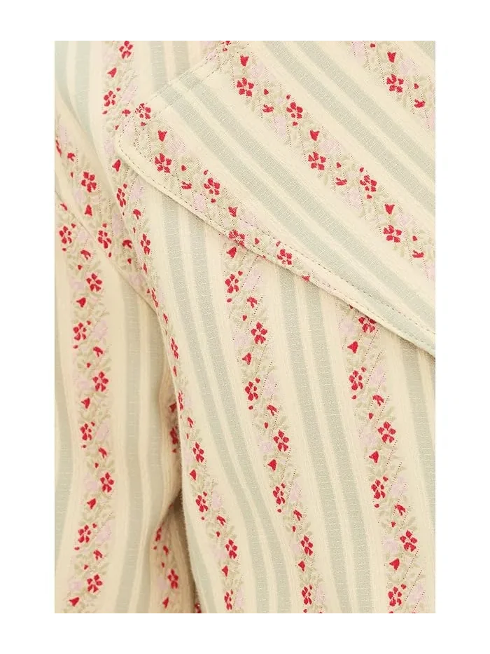 Пальто тренч укороченное с поясом Pastel Floral Stripe, Avec Les Filles — 5