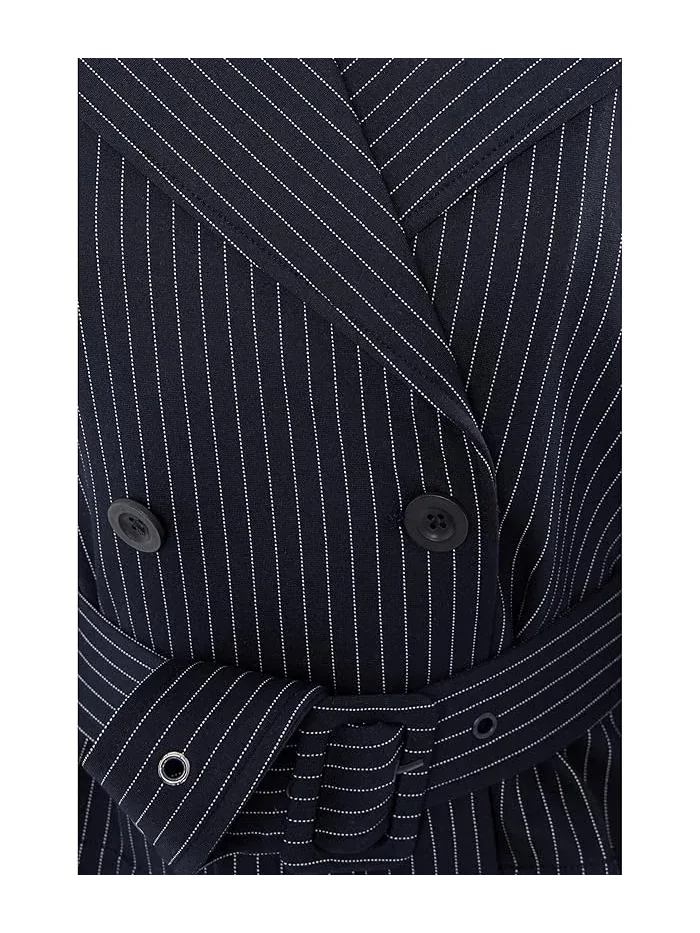 Тренчкот укороченный в полоску Petite Cropped Pinstripe Trench Jacket With Belt Liverpool Los Angeles — 5