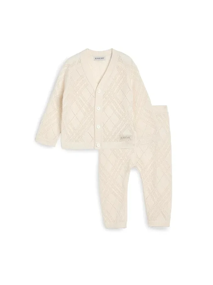 Комплект для новорожденных кашемировый Burberry Kids — белый