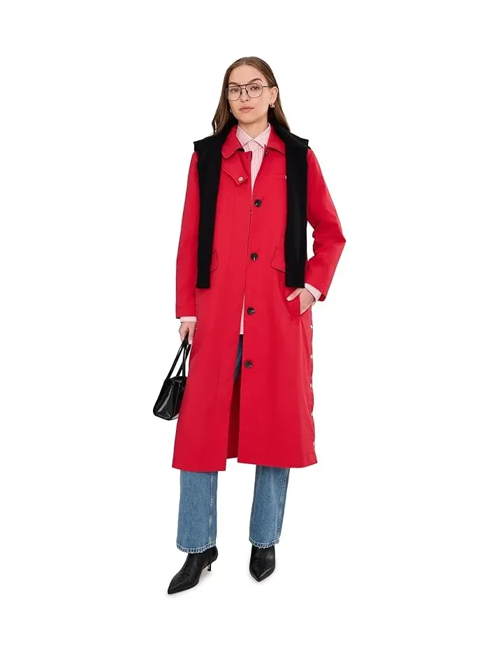 Пальто с защелками по бокам Long Barn Coat Avec Les Filles — 2