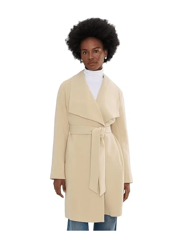 Пальто с поясом Crepe Belted Drape Front Lauren Ralph Lauren — 1