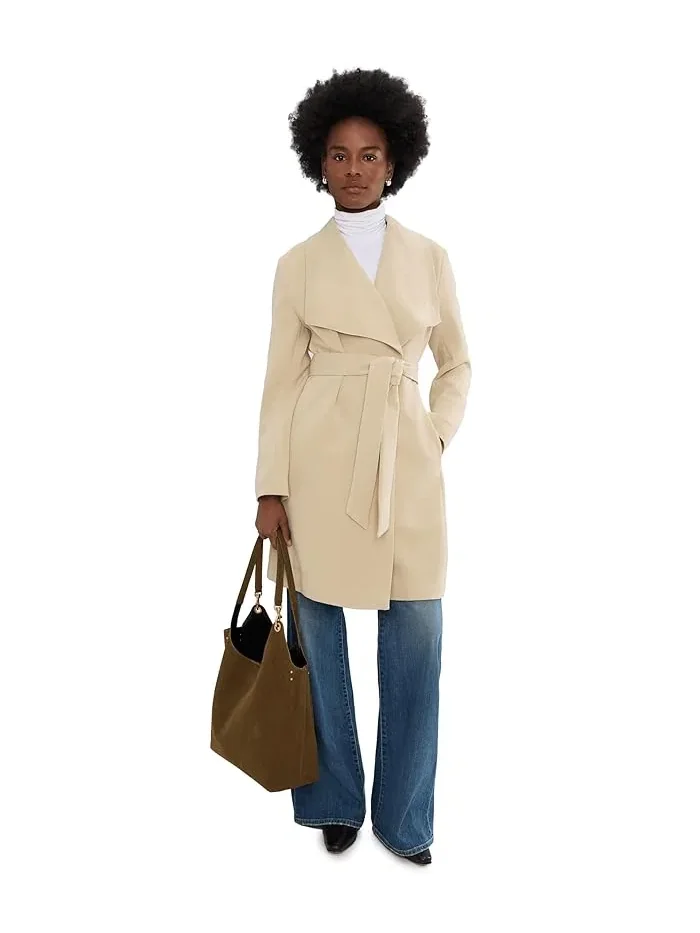 Пальто с поясом Crepe Belted Drape Front Lauren Ralph Lauren — 2
