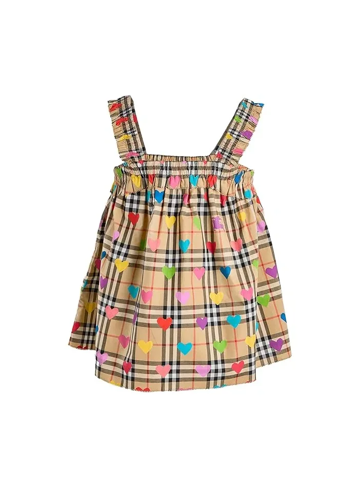 Платье с сердечками Gabi Heart Check Shirt Burberry Kids — 2