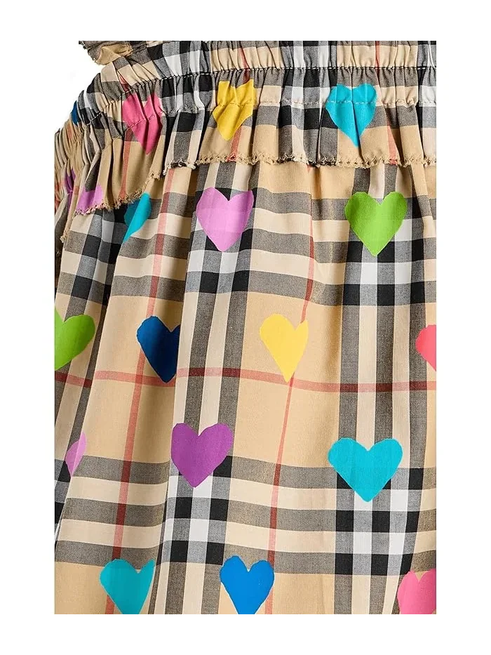 Платье с сердечками Gabi Heart Check Shirt Burberry Kids — 3