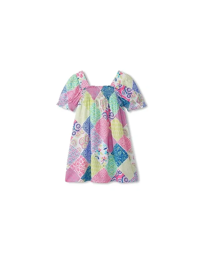 Платье смук Mix-up Patch Work Smocked Hatley Kids — белый