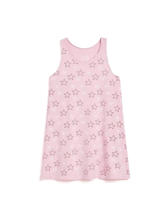 Платье с принтом звезд Cotton Jersey Tank Dress Chaser Kids — бежевый