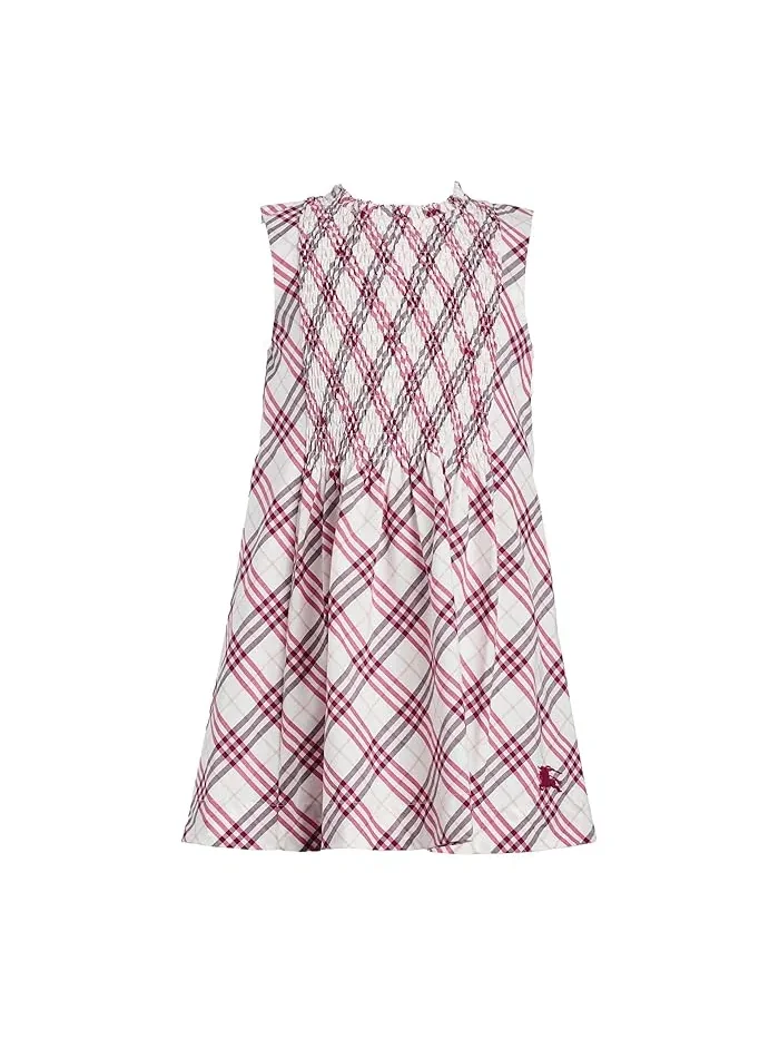 Платье Yvette Check Burberry Kids — фиолетовый