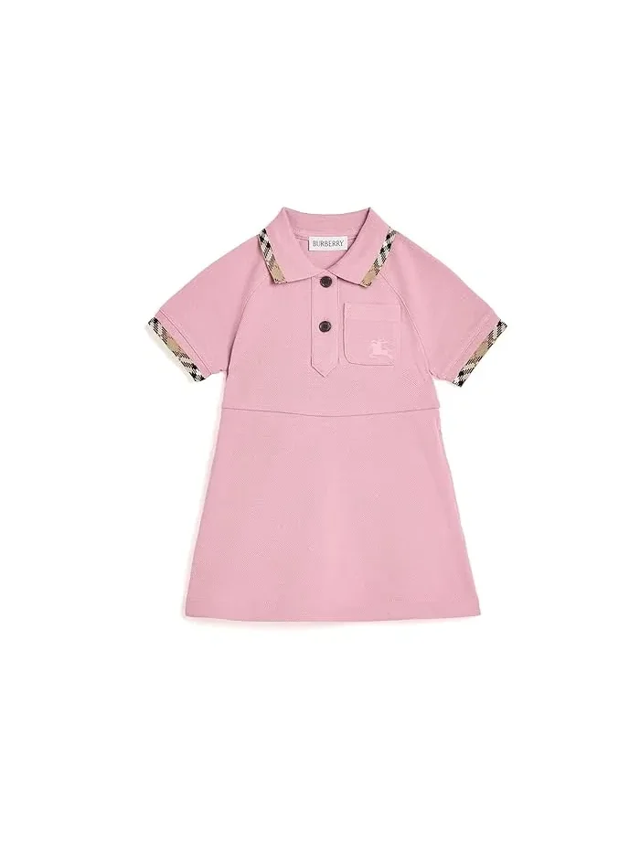 Платье с контрастным принтом Romola Burberry Kids — розовый