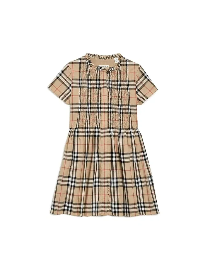 Платье с узором Rose Dress Burberry Kids — бежевый