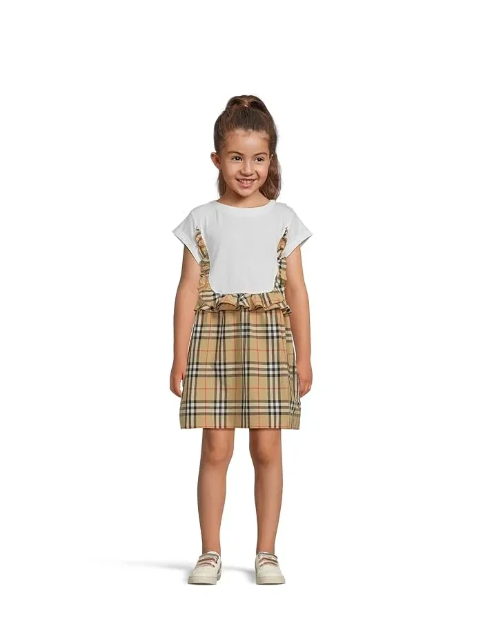 Платье с рюшами Rhonda Frill Burberry Kids — белый