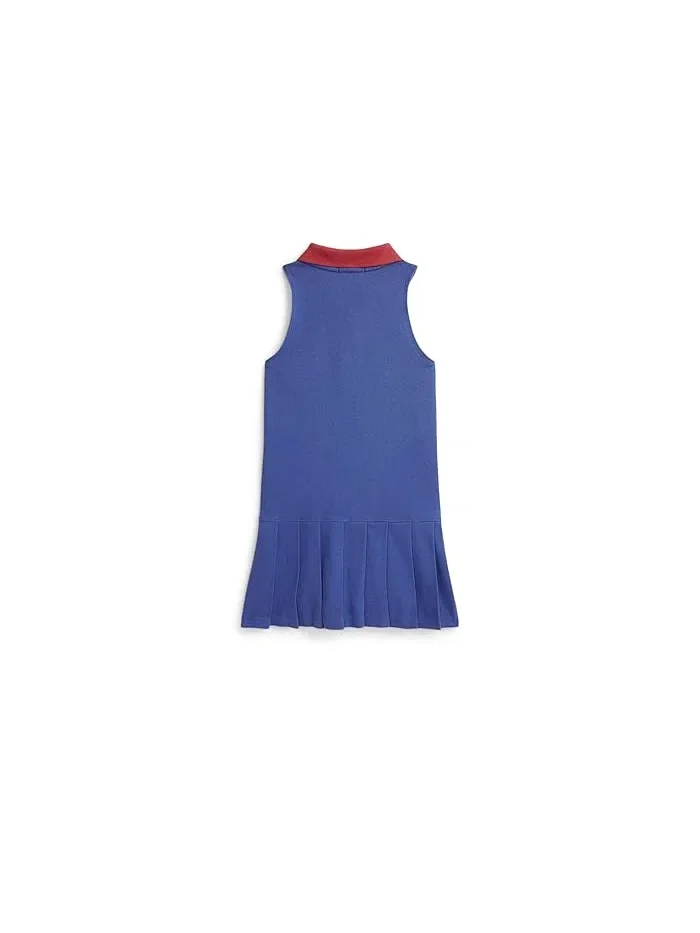 Платье Polo с плиссированной сеткой модель Pleated Mesh 1/4 Zip Polo Dress Polo Ralph Lauren Kids — 2