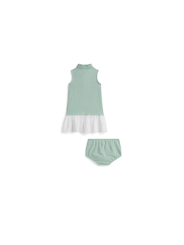 Платье с сеткой и шароварами Eyelet Cotton Mesh Dress & Bloomer Polo Ralph Lauren Kids — 2