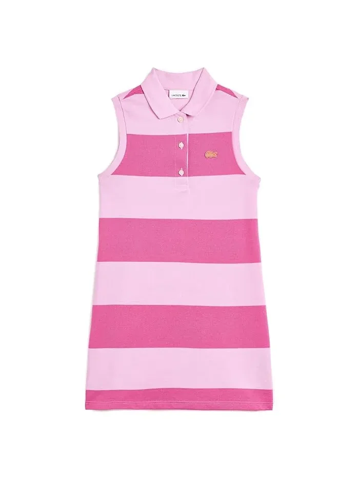 Платье без рукавов в полоску Pique Sleeveless Dress Lacoste Kids, Panorama — 1