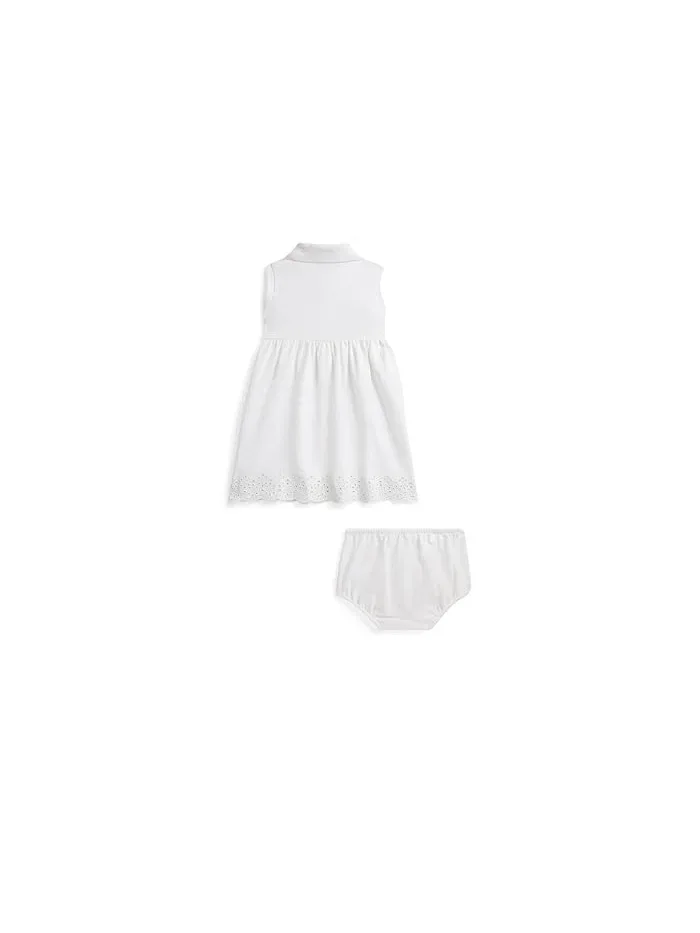 Платье поло с цветочным узором Eyelet Stretch Mesh Polo Dress & Bloomer Polo Ralph Lauren Kids — 2
