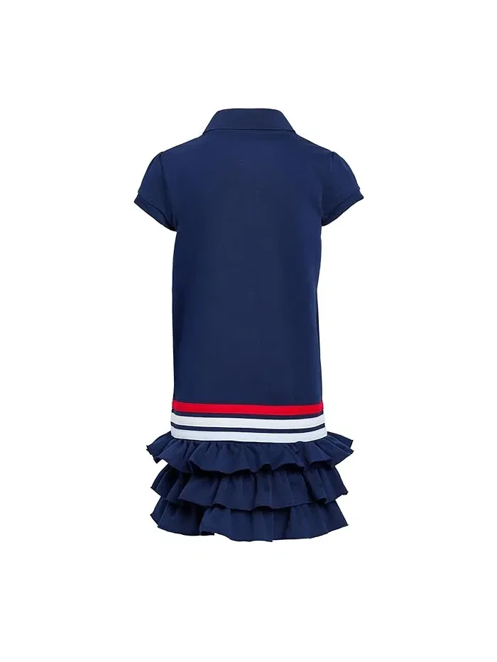 Платье-поло с рюшами из переработанного полиэстера Adidas Kids — 2