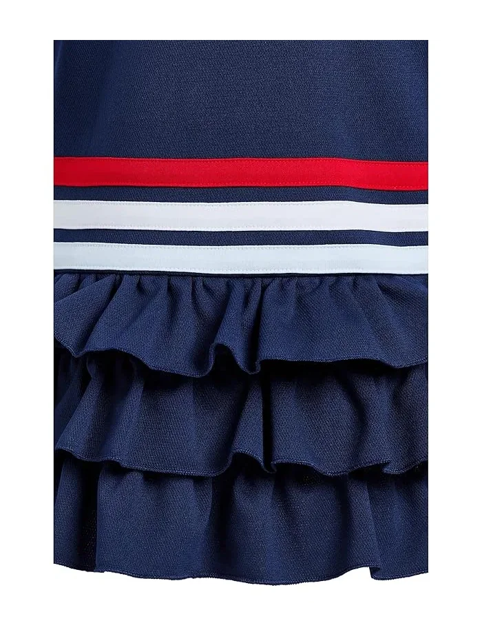 Платье-поло с рюшами из переработанного полиэстера Adidas Kids — 3