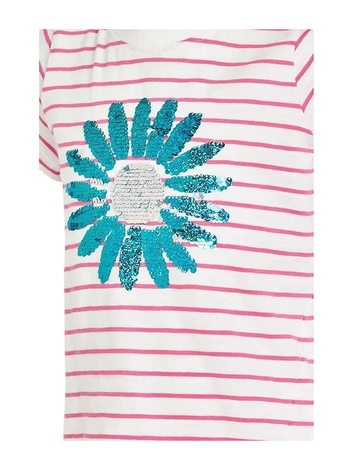 Футболка с цветочным принтом и завязками Radiant Flower Striped Tie Front Tee Hatley Kids — 3
