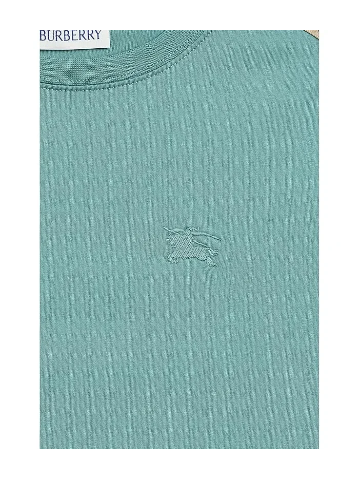 Футболка с клетчатым узором Cedar Check Tape Shirt Burberry Kids, Gulf — 3