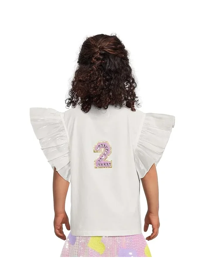Футболка с пайетками B'DAY GIRL Birthday Girl Gem Ruffle Shirt Lola and The Boys — 2