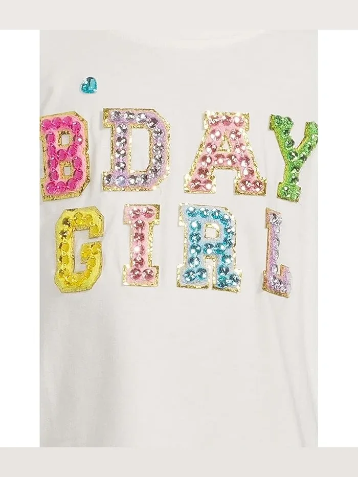 Футболка с пайетками B'DAY GIRL Birthday Girl Gem Ruffle Shirt Lola and The Boys — 3