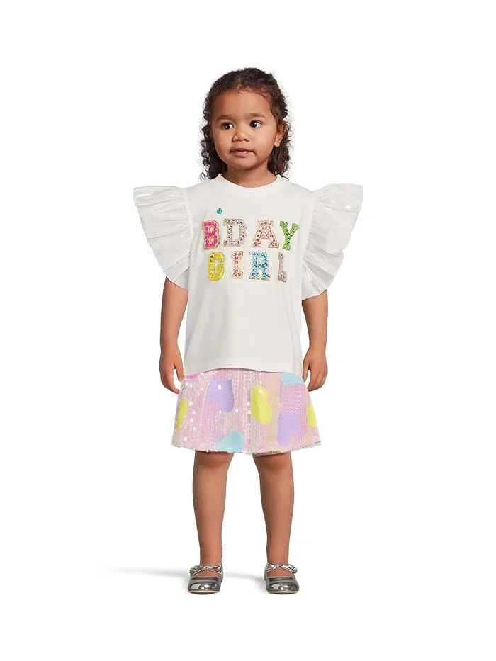 Футболка с пайетками B'DAY GIRL Birthday Girl Gem Ruffle Shirt Lola and The Boys — 4