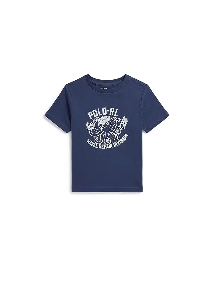 Футболка хлопковая с принтом Cotton Jersey Graphic Tee Polo Ralph Lauren Kids — 1