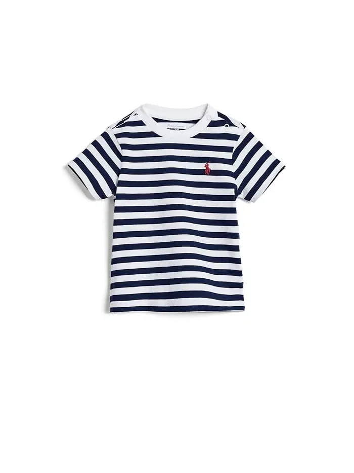Футболка полосатая хлопковая модель Striped Cotton Jersey Tee Polo Ralph Lauren Kids — 1
