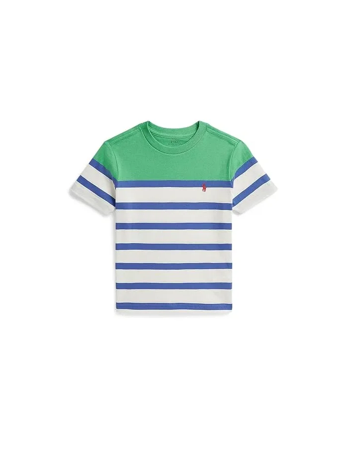 Футболка поло с полосками Striped Cotton Jersey Tee Polo Ralph Lauren Kids — 1
