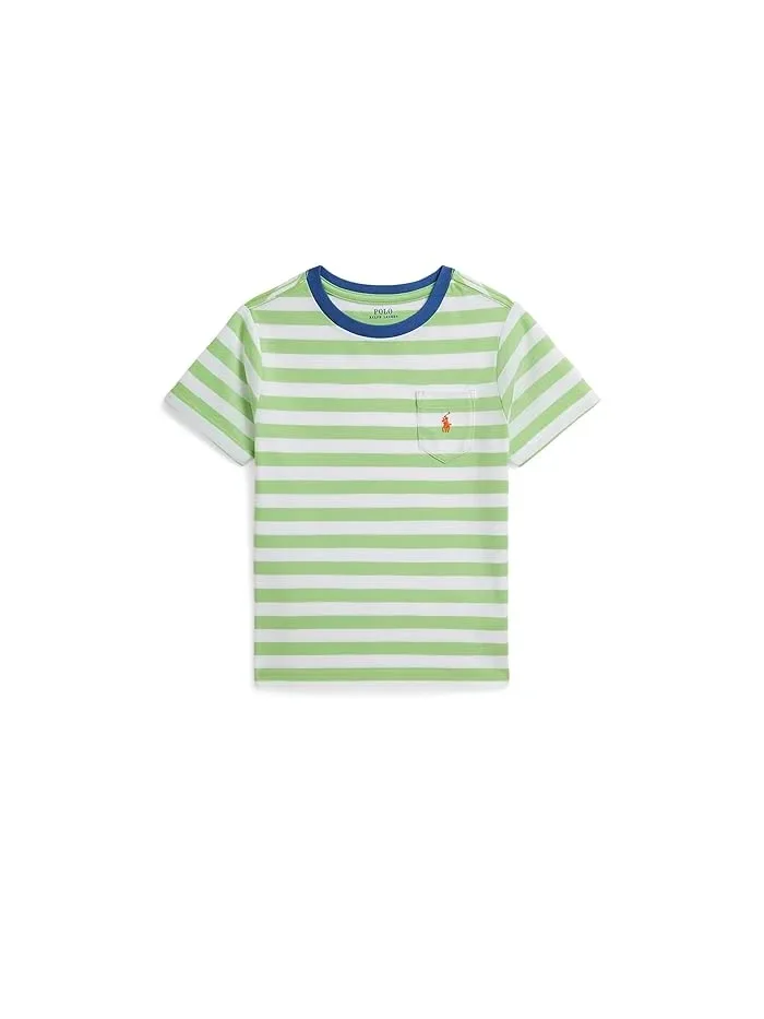 Футболка поло с полоской модель Striped Cotton Jersey Pocket Tee Polo Ralph Lauren Kids — 1