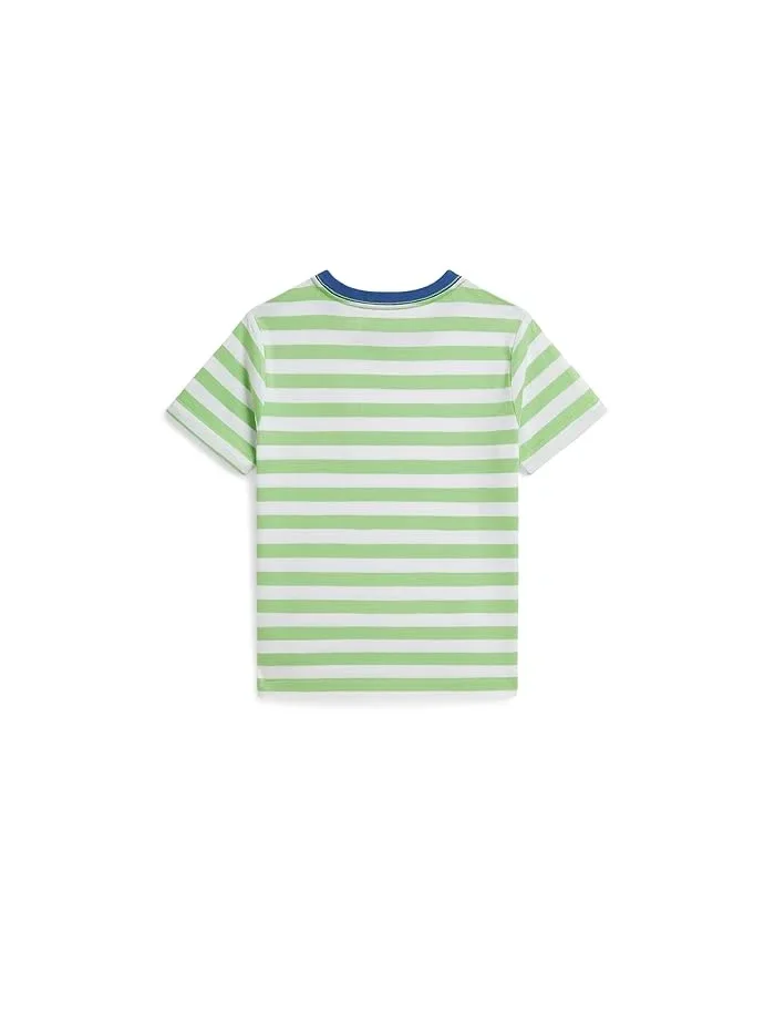 Футболка поло с полоской модель Striped Cotton Jersey Pocket Tee Polo Ralph Lauren Kids — 2