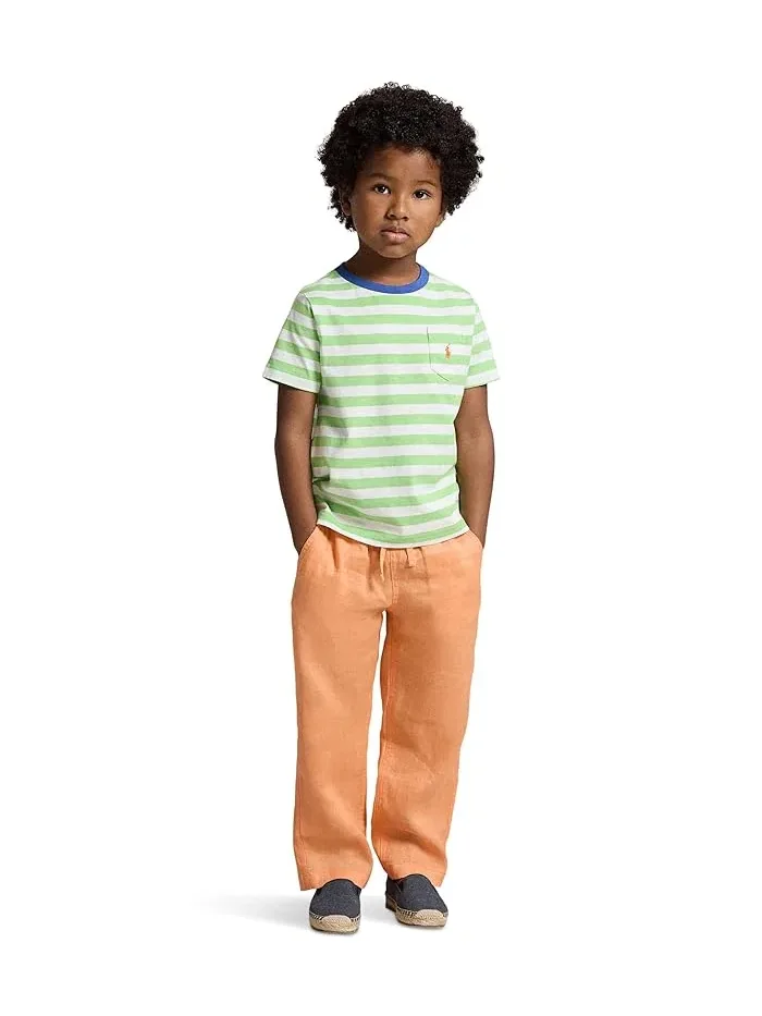 Футболка поло с полоской модель Striped Cotton Jersey Pocket Tee Polo Ralph Lauren Kids — 3