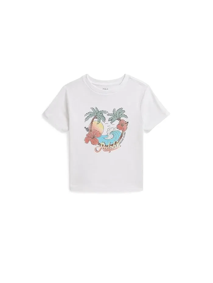 Футболка хлопковая с принтом Cotton Jersey Graphic Tee Polo Ralph Lauren Kids — 1