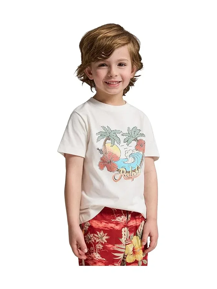 Футболка хлопковая с принтом Cotton Jersey Graphic Tee Polo Ralph Lauren Kids — 4