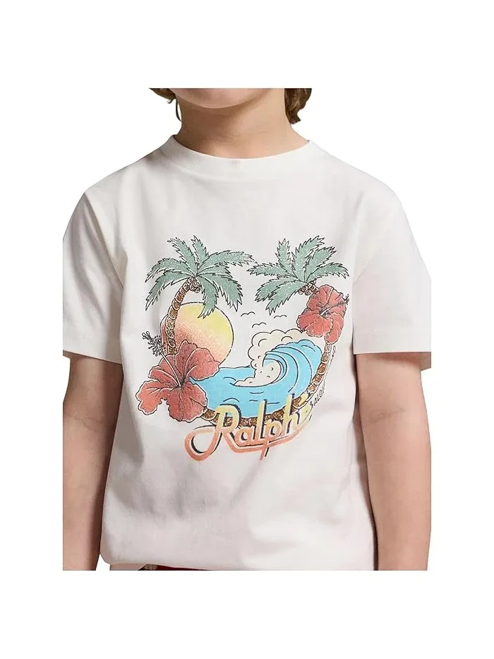 Футболка хлопковая с принтом Cotton Jersey Graphic Tee Polo Ralph Lauren Kids — 5
