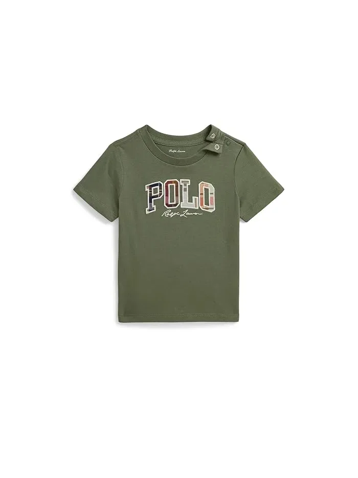 Футболка хлопковая Madras-logo Cotton Jersey Tee Polo Ralph Lauren Kids — 1
