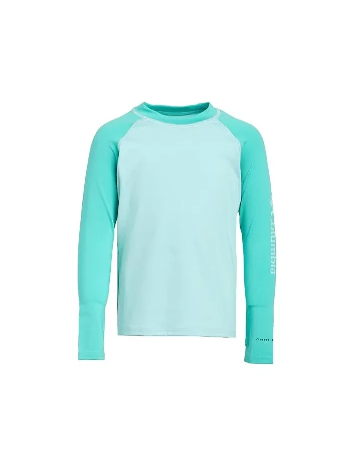 Футболка с длинным рукавом с защитой от солнца Sandy Shores Long Sleeve Sunguard Columbia Kids, Spray/Dolphin — 1
