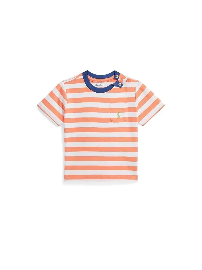 Футболка с полосками и карманом Polo Ralph Lauren Kids — 1