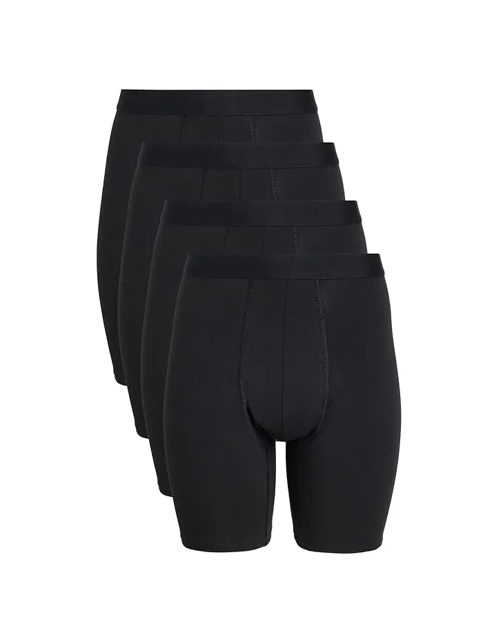 Боксеры удлиненные Everyday Extended Boxer Brief 4-Pack PACT — черный