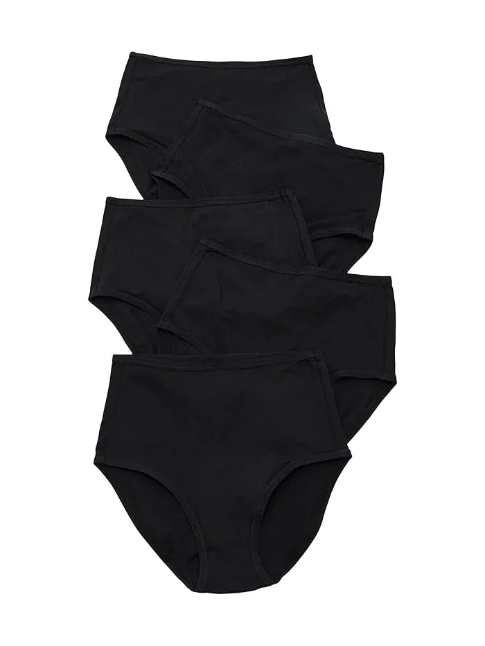 Трусы Everyday High Rise Brief 5-pack PACT — черный