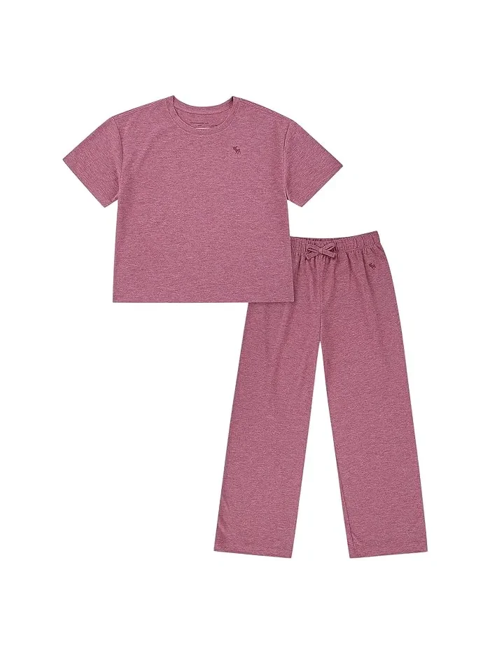 Пижамный комплект из футболки и штанов Boxy Tee & Pants Sleep Set abercrombie kids — фиолетовый