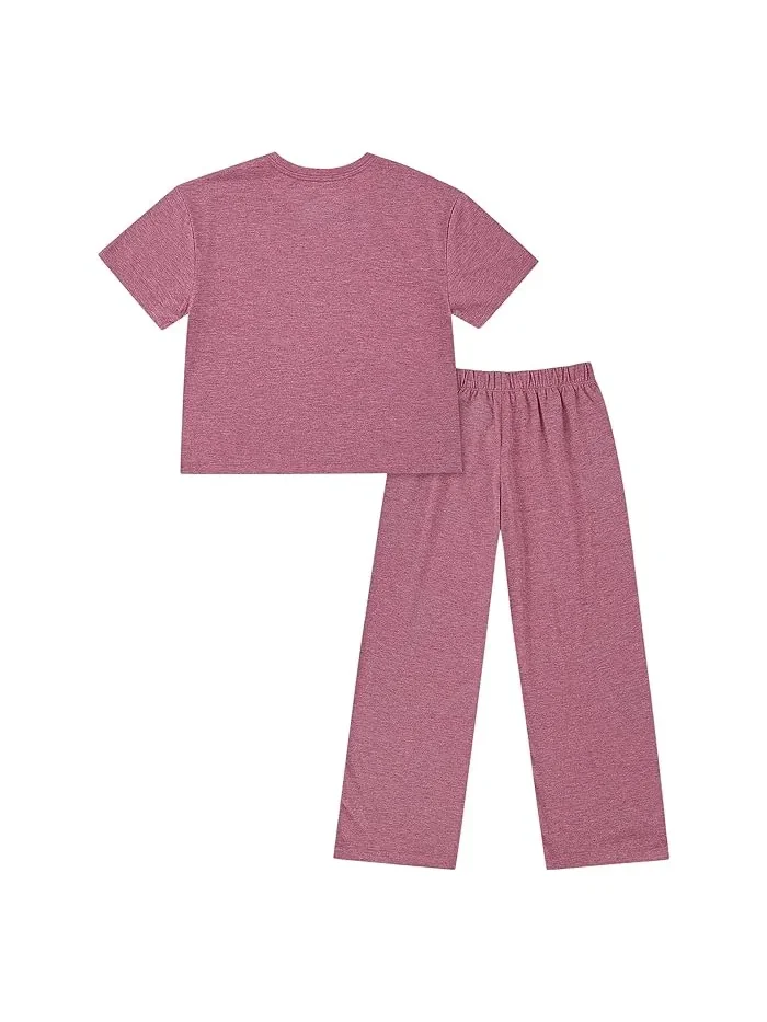 Пижамный комплект из футболки и штанов Boxy Tee & Pants Sleep Set abercrombie kids — 2