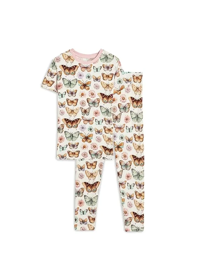 Пижама с принтом обезьян Kickee Pants Kids, Botanical Butterflies — 1