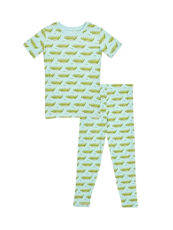 Пижама короткая принт Kickee Pants Kids — голубой